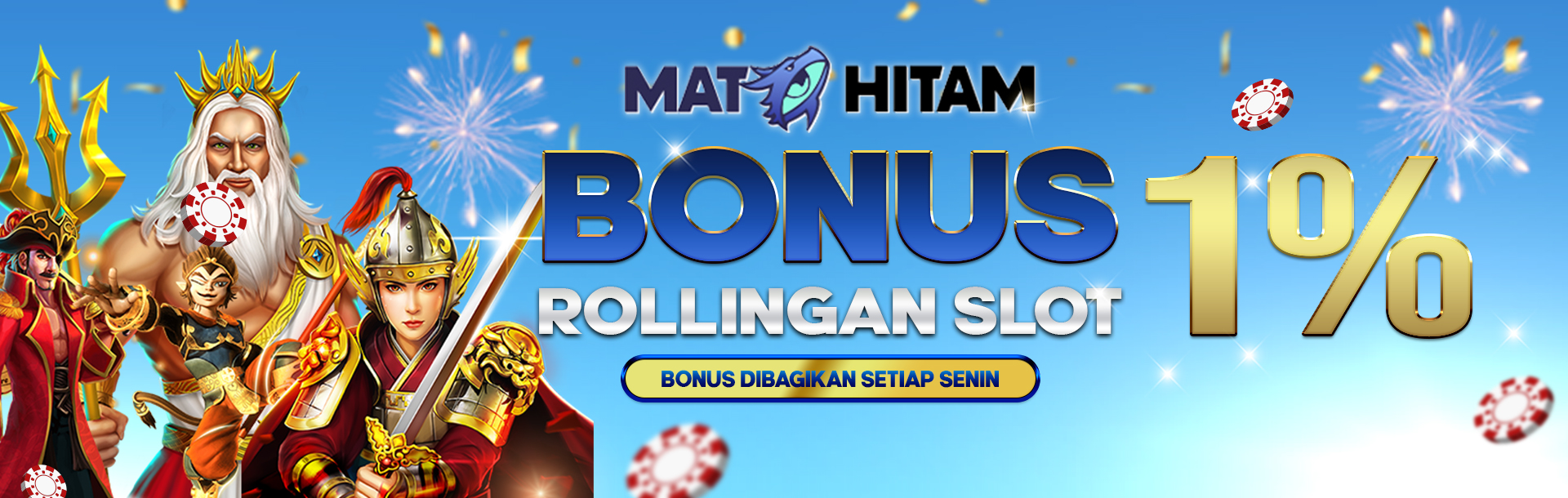 BONUS ROLLINGAN MINGGUAN SLOT UP TO 1%